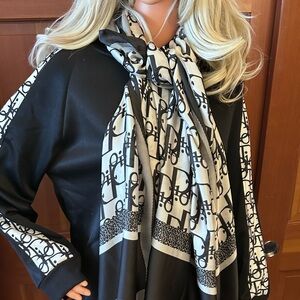 Silk Oblique Scarf Faded Black